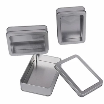 

Star Packaging Custom Rectangular Black Glossy Color with PVC Window Tin Box
