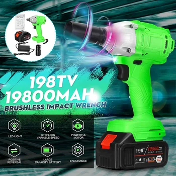 

Electric Impact Wrench 520Nm 19800mAh 1/2'' Cordless Impact Wrench Power Driver Electric Wrench Socket Power tools for DIY Home