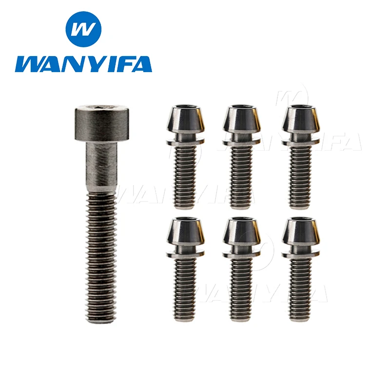 Титановый "Wanyifa"/Ti болты для штока и гарнитуры-7 шт.(6 шт. М5x16 мм и 1 шт. М6x35 мм) Золотой Радужный черный синий