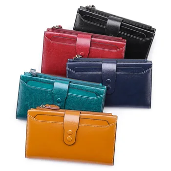 

hot European and American Vintage Leather Wallet with Multi-function and Large Capacity Handbag In new