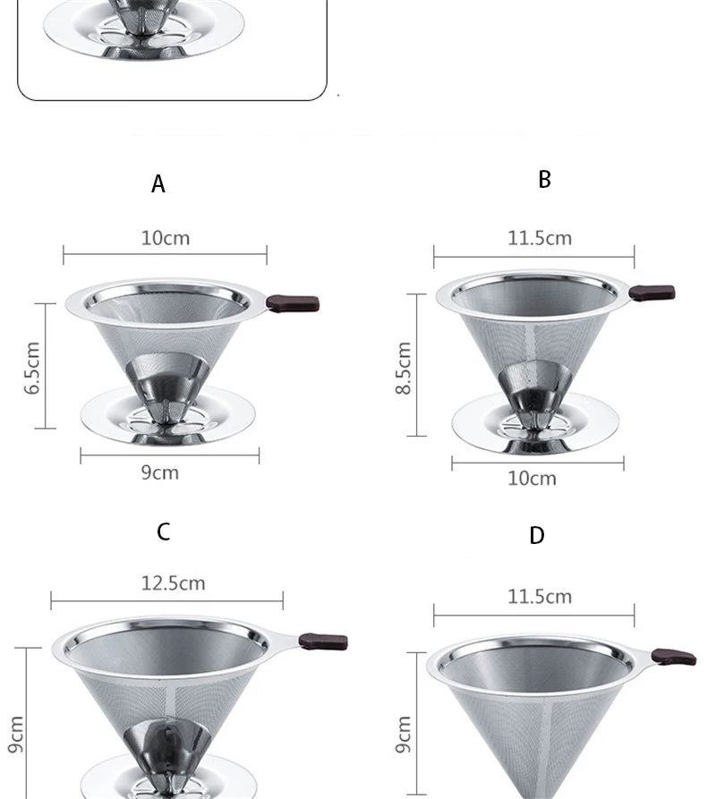 Многоразовый безбумажный кофейный фильтр из нержавеющей стали держатель металлическая сетка Воронка корзины Фильтры для кофе капельница фильтр для капельного кофе чашка