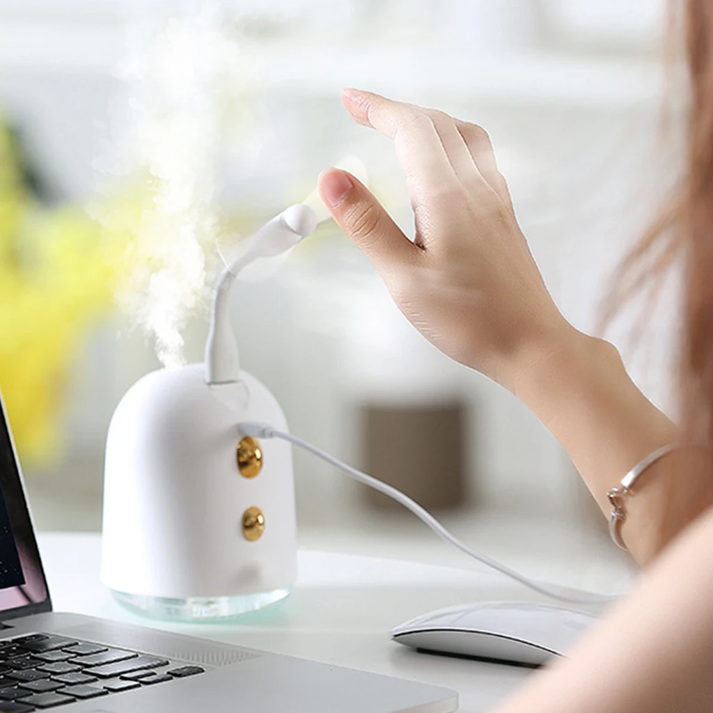 250mL USB Air Humidifier Essential Diffuser Mister Baby Kids Sleep 30-40mL/H for Bedroom Home Office Car