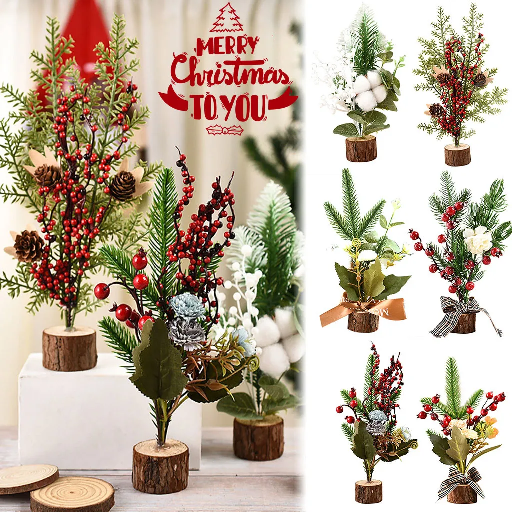 2020 Christmas Ornaments Wooden PET Multi-style Window Gift Small Tree Pendant Decor Party Suplies #40 | Дом и сад