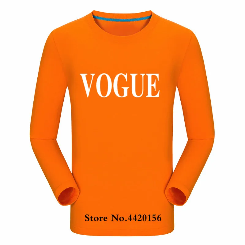 Orange-B Футболка женская и мужская Harajuku Tide летняя новая Vogues VOGUE Футболка с принтом и длинным рукавом Женская футболка Топы повседневные женские футболки - Цвет: Orange-B