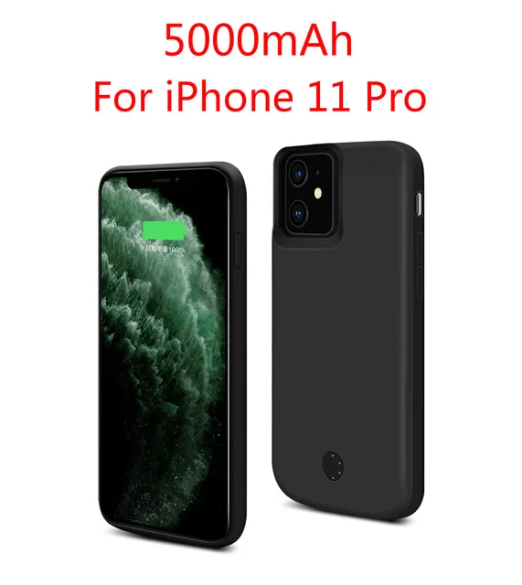 Black For 11 Pro Портативный внешний аккумулятор для iPhone 11/iPhone 11 Pro MAX, Расширенный чехол для аккумулятора телефона для iPhone 11Pro, противоударный чехол для зарядного устройства - Цвет: Black For 11 Pro