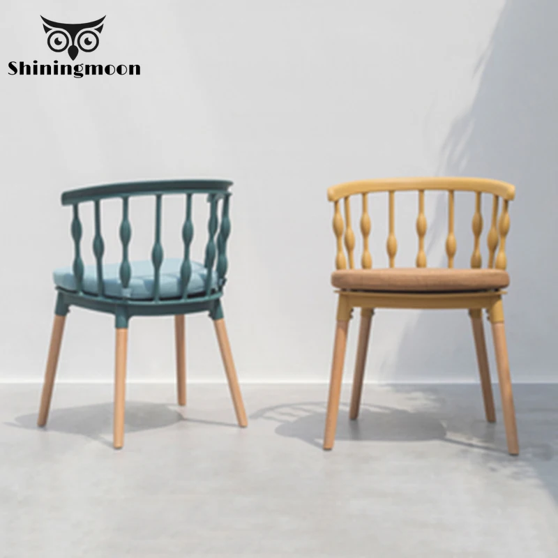 Nordic Windsor Chair Restaurant modern Dining Chair Restaurant cafe Conference Computer Chair Home Bedroom Learning Wooden Chair