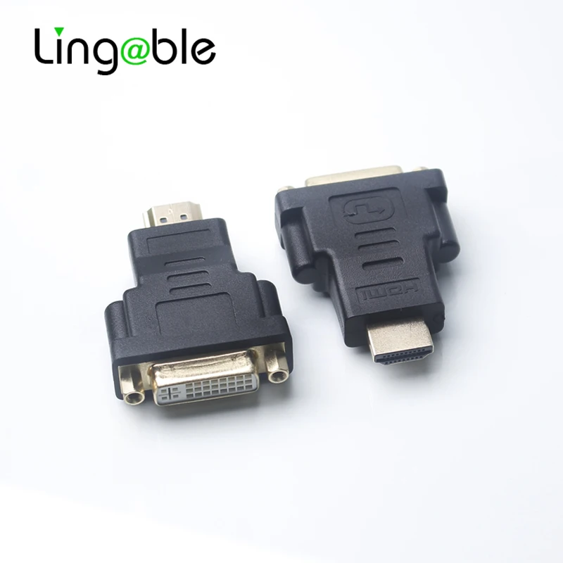 Lingable HDMI Male to DVI 24+5 Female hdmi dvi DVI I Connector Adapter 1080P HDTV Converter for