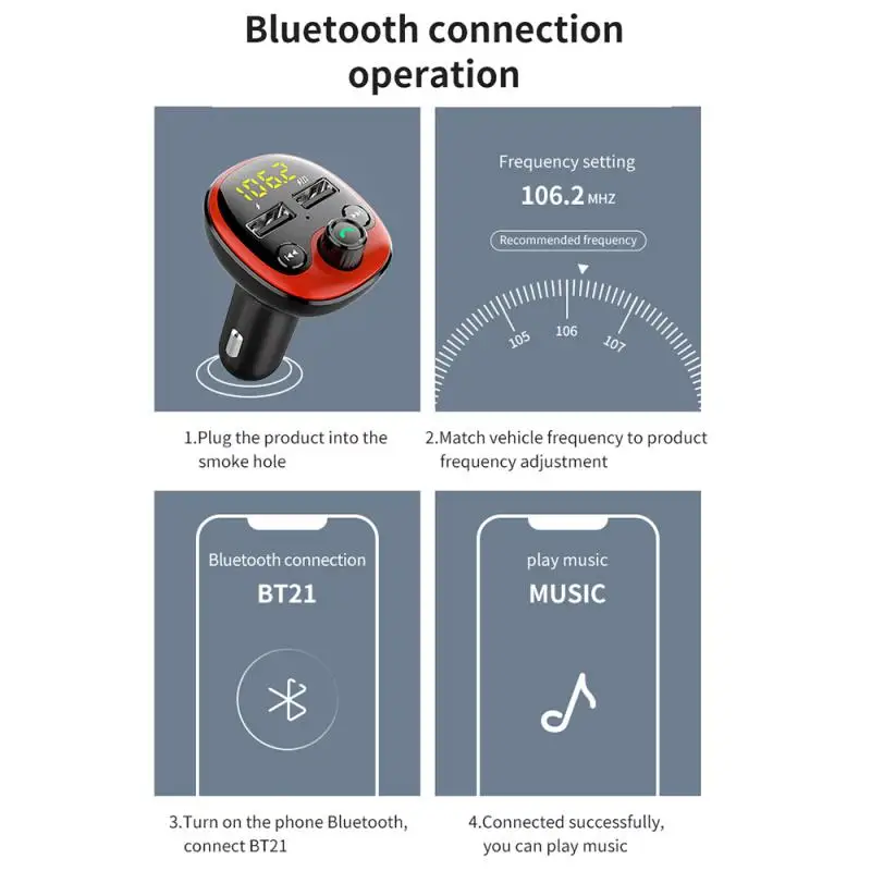Bt21 Автомобильный MP3 Bluetooth плеер карта Автомобильный Bluetooth fm-передатчик автомобильный музыкальный плеер без карты TF