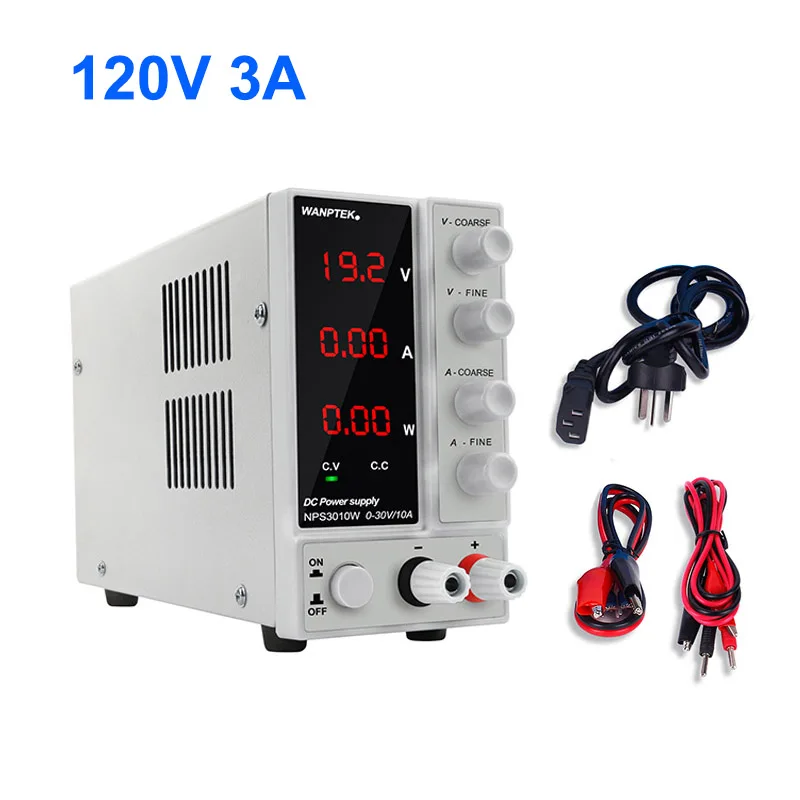 120V 3A лабораторный DC Регулируемый источник питания цифровой импульсный стабилизатор напряжения Стабилизаторы регулируемые мини переменные источники питания