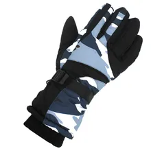 Зимние спортивные ветрозащитные водонепроницаемые лыжные перчатки на полный палец, толстые теплые флисовые перчатки