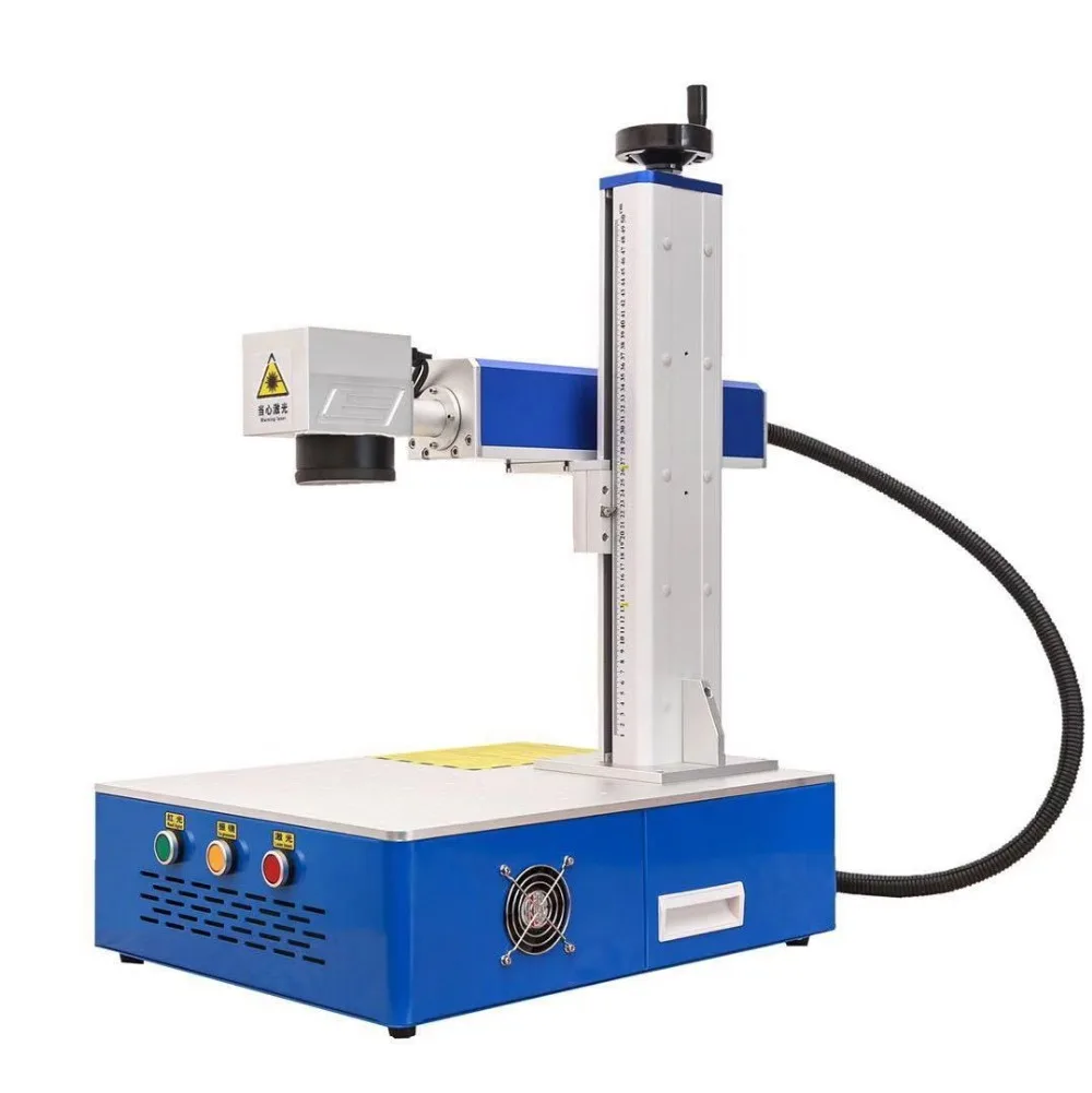 Free shipping 20w raycus fiber laser marking machine mini laser engraving machine with rotary tools