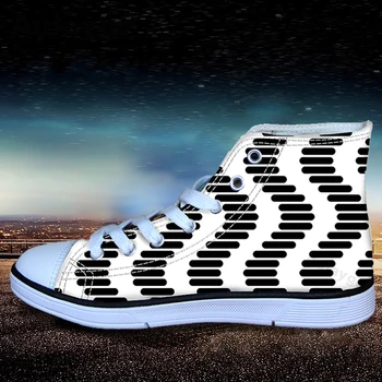 

Aulaygo Kids Shoes For School Girls Dense Irregular Pattern Children Lace Up White Sole Canvas Casual Boys High Top Running Flat