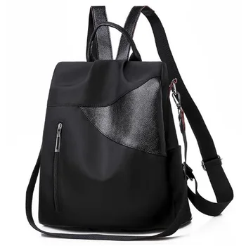 

New Women'S Casual Wild Ladies Backpack Multi-Function Oxford Shoulder Soft Leather Travel Backpack