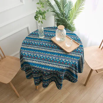 

Cotton Linen Round Tablecloth for Home Tea Table Decorative Table Cloth Nordic Bohemian Washable Table Cover