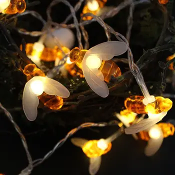 

Battery Operated 10leds 20leds 40leds Bee Shaped led String Lights Christmas Holiday Party Garden Decorative Fairy Lights