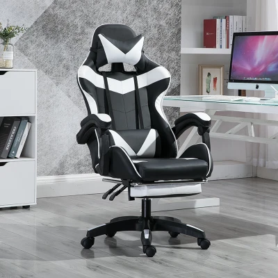 Massage WCG Gaming Chairs High Quality  Computer Chairs Swivel Lifting up Gaming Chair for Internet Cafe White with Footrest