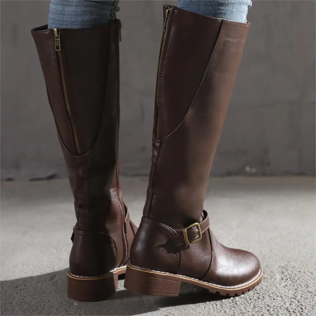 SHUJIN Women Long Boots Riding Casual Rome Style Boot Autumn Winter Female Thigh High Loose Shoes Botas Mujer Footwear