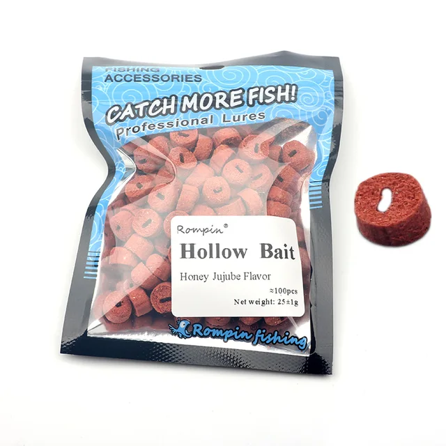 Rompin 100pcs/bag Carp Hollow Baits River Sea Fishing Tackle Carp Fish Baits  Fresh Scent Crucian Grass Lures Fishing Bait