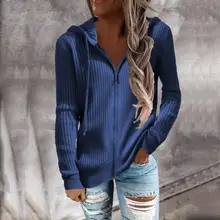 

Stylish Knitted Sweatshirt Hooded Hoodie Solid Color Ribbing Hoodie Women Knitted Hoodie Autumn Sweatshirt