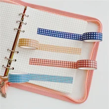 Bande de masquage Washi rétro, grille de couleur Pure, fournitures de journal intime, organisateur de bande de lavage, papeterie autocollante pour Scrapbook, 15mm x 500cm