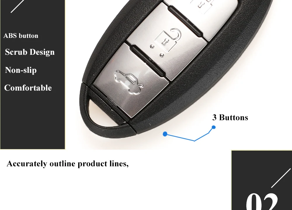 Jingyuqin TWB1G694 3BTN 433MHz ID46 Proximity Keyless Smart-Remote-Key Fob für Nissan Lannia Sentra NV200 Bulebird SYLPHY Versa – Detail 18