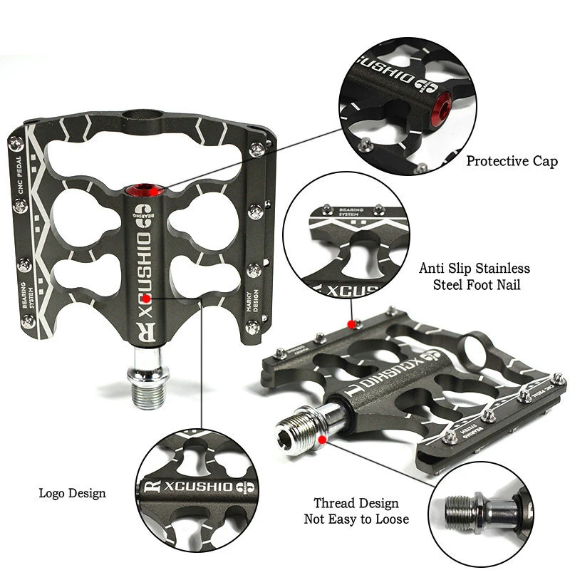 XC USHIO велосипедная Педаль Горный велосипед герметичный подшипник ЧПУ Алюминиевый сплав велосипедные педали титановый цвет для BMX шоссейные велосипедные запчасти