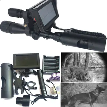 

DIY Night Vision Rifle Scope LCD Monitor Hunting Trail Camera W/ IR Laser Torch 25mm/30mm Mount