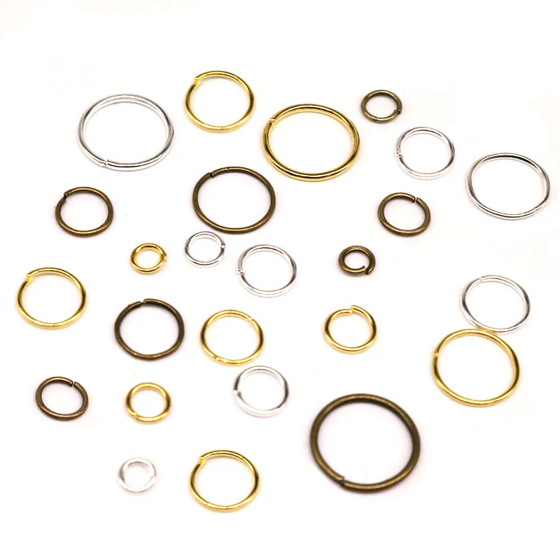 

4 5 6 7 8 10 12mm Jump Rings Split Ring Silver color Bronze Color Connector single Open ring DIY Jewelry Findings Components