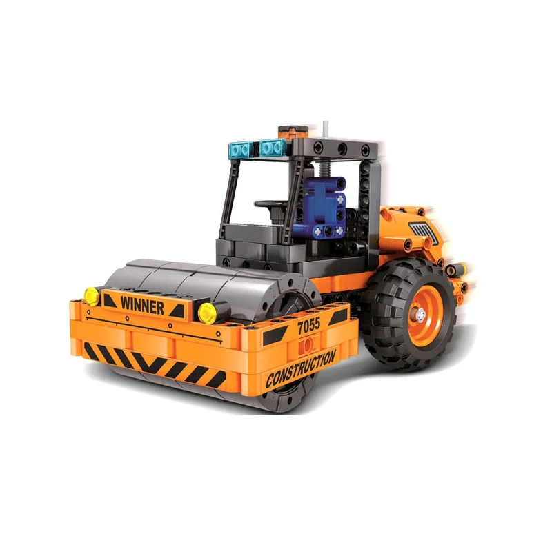 Tanie Urządzenie inżynieryjne kompatybilny Legoings Technic wózek widłowy walec drogowy żuraw ciężarówka koparka kołowa mechaniczne klocki zabawki