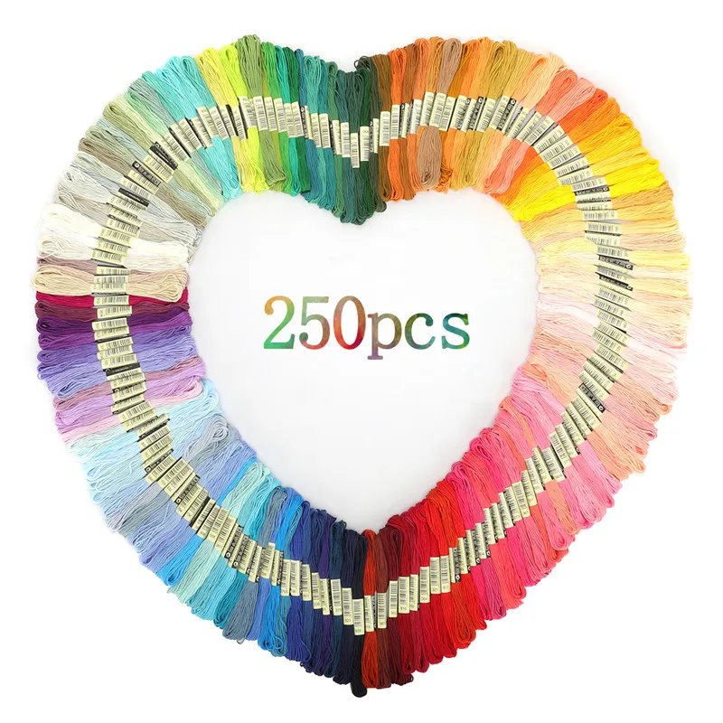50-450 Pcs Embroidery Thread Cotton Sewing Skeins Cross Stitch Floss Multicolor Sewing Accessories Home DIY Embroidery Kits