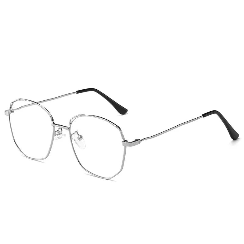 Imwete неровные оптические очки для бровей для мужчин и женщин, оправа, новые винтажные металлические ножки, прозрачные линзы, женские Украшения, очки - Цвет оправы: Серебристый