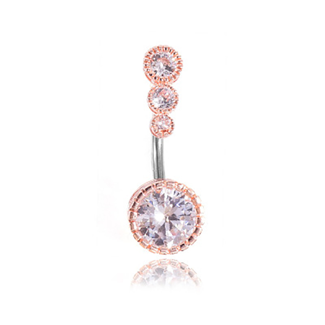 Sexy Navel Piercing Belly Ring Belly Button Rings Barbell Bar Zircon Dangling Ombligo Party Round for Woman Body Jewelry 14g
