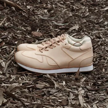 

Cow Mens High Quality Genuine Leather Casual Lace Up Joggers Sneakers Brand Skateboard Shoes Outside Man Low Cut Trainers