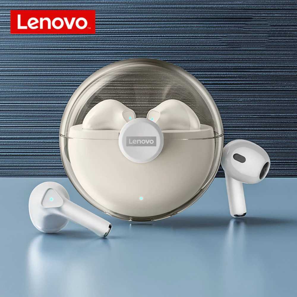 Беспроводные Bluetooth-наушники Lenovo LP80 прозрачные водонепроницаемые | Электроника