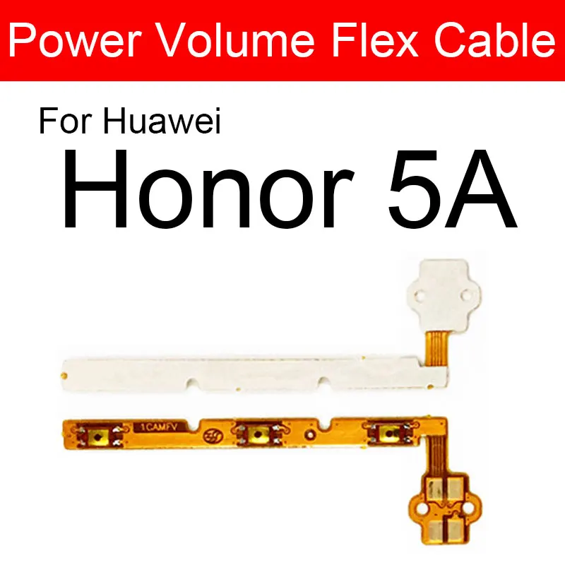 For Honor 5A Мощность и объем гибкий кабель для huawei Honor 4 4A 4C 4X5 5A 5C 5X6 6A 6X7 7A 7C 7X 8A переключатель питания, громкости Управление гибкий кабель - Цвет: For Honor 5A