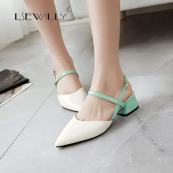 

Lsewilly 2020 New Design Wholesale Hoof Heels Summer Pumps Woman Shoes Buckle Strap Shallow Elegant Shoes Women Pumps