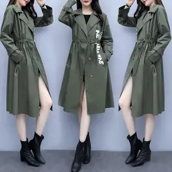 Плюс размер 5xl пальто для женщин однобортное пальто повседневное женское ветровка корейская модная одежда женские пальто