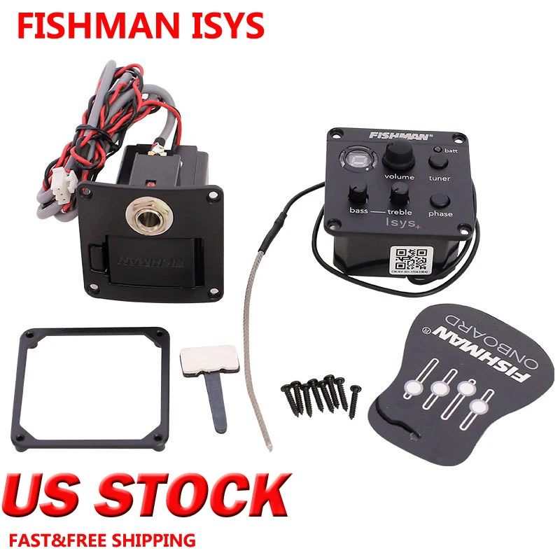 Fishman ISYS+ 2 полосная Акустическая гитара пьезо-пикап на бортовой эвалайзер тюнер набор пьезо микрофон эквалайзер Эквалайзер