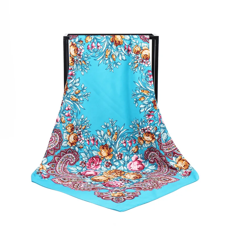 Gao he китайский стиль ретро цветы цветок саржа Бандана с принтом женские шелковые шарфы платки шарф