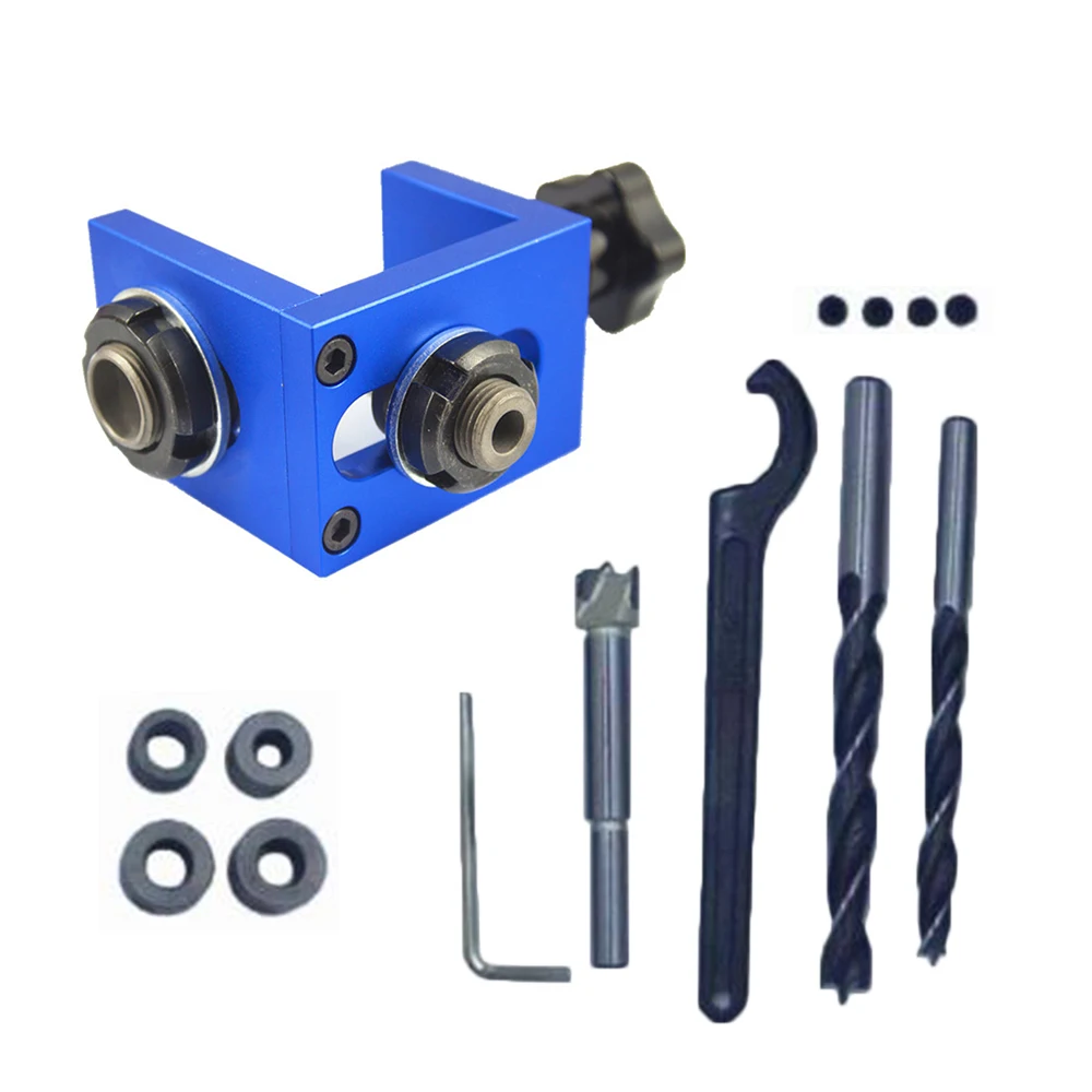 

3 in 1 Pocket Hole Jig Kit 8 / 10 / 15 Set Carpentry Drill Guide Finder Tool Set durable ferramenta handmaking crafts