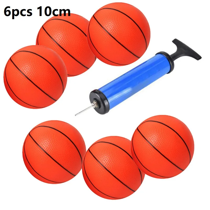 6pcs Basketball With Pump Small Mini Children Inflatable Basketballs Convenient Fun Indoor Sports Parent-child Games 5