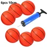6pcs Basketball With Pump Small Mini Children Inflatable Basketballs Convenient Fun Indoor Sports Parent-child Games 5