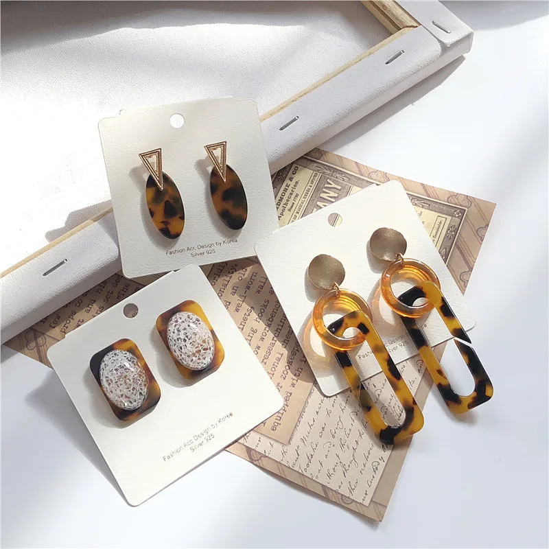 Зимняя уксусная кислота, серьги, сексуальная леопардовая расцветка, геометрический узор, серьги, Ретро стиль, Гонконг, преувеличенные серьги