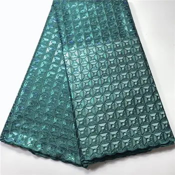 

Latest African Cotton Lace Fabric 2020 High Quality Nigerian French Pure Cotton Embroidery Swiss voile Lace Fabrics 5Yards
