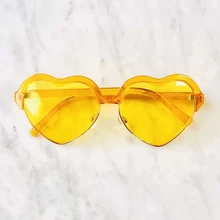 1 шт сердечная оправа терапевтические цветные очки, уличные роскошные солнцезащитные очки UV400 для мужчин и женщин солнцезащитные очки