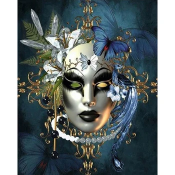

DIY Painting By Numbers Woman Mask Oil Coloring By Numbers Butterfly Wall Art Canvas Picture Hand Painted Home Decor 40x50CM