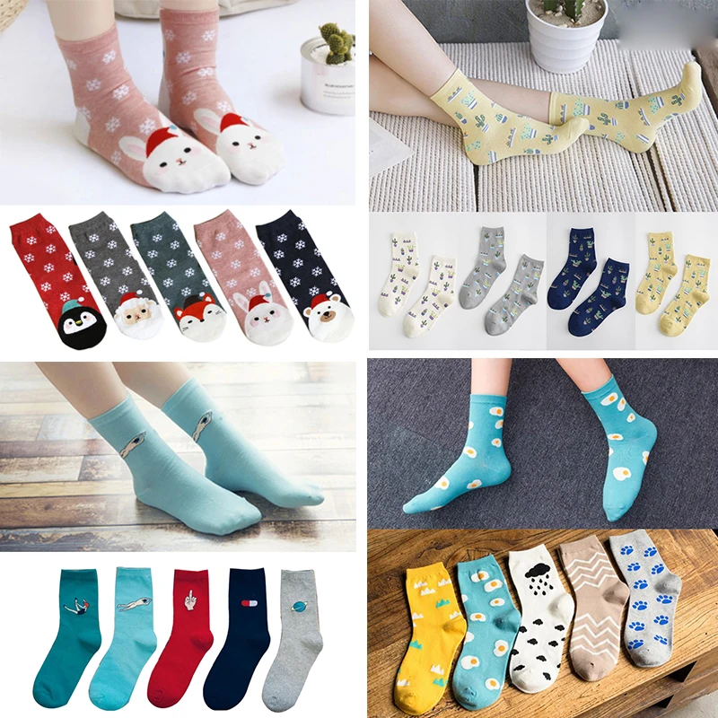 

Cute Socks Funny 3D Cartoon Animal Socks for Woman Female Warm Short Socks Cotton Breathable Comfortable Lovely Socks Winter
