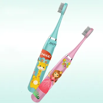 

Children Electric Toothbrush Cartoon Pattern Double-sided Tooth Brush Electric Teeth Brush For Kids with 3pcs Replacement Head