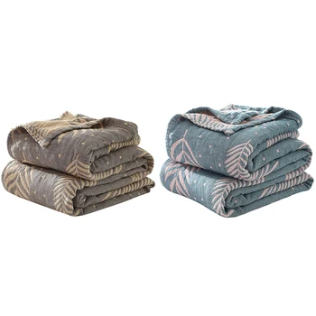 

4 Layer Cotton Gauze Muslin Throw Blanket for Bed Sofa Summer Air Conditioning Bedspread for Kids Adults