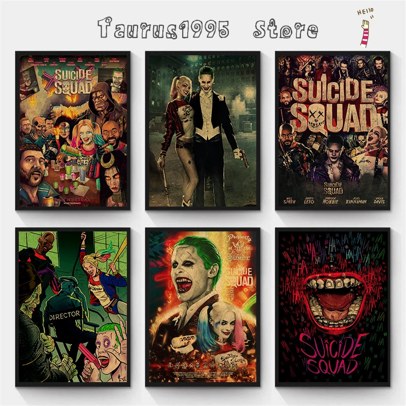 Новый ретро постер отряда самоубийц Харли Квинн и Джокер хороший Печатный